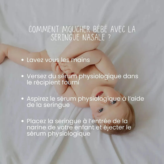 Petit Nez Kit de Seringues nasales Mouche bébé Seringue nasale 2pcs 10 ml + récipient 30ml + Brosse Offerte BB Cigogne