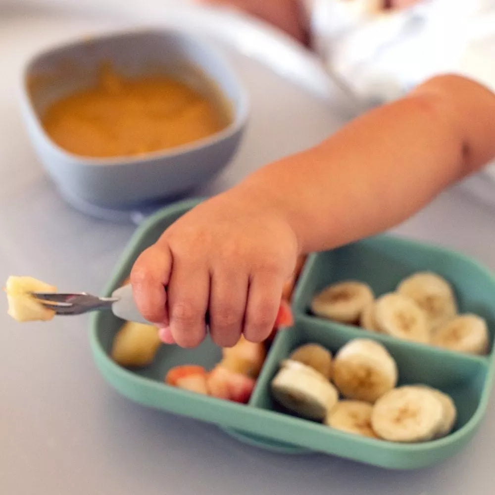 BEABA, Lot de 2 pré-couverts inox - GRIS Beaba