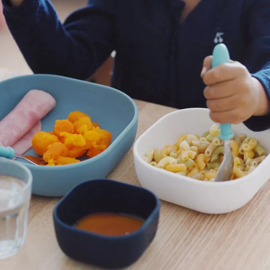 Lot 3 bols en silicone BEABA - BLEU BB Cigogne