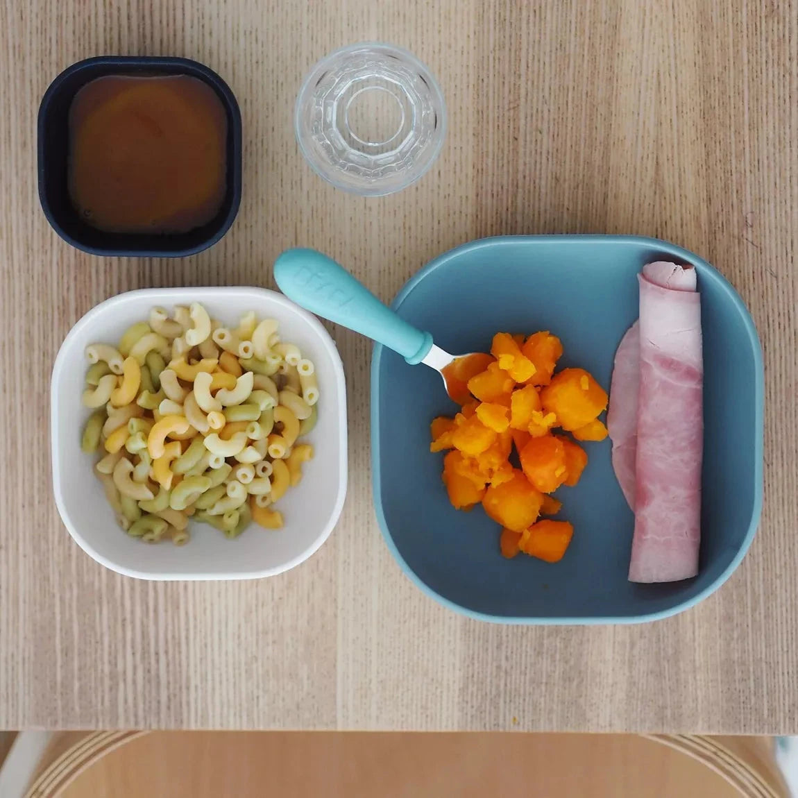 Lot 3 bols en silicone BEABA - BLEU BB Cigogne