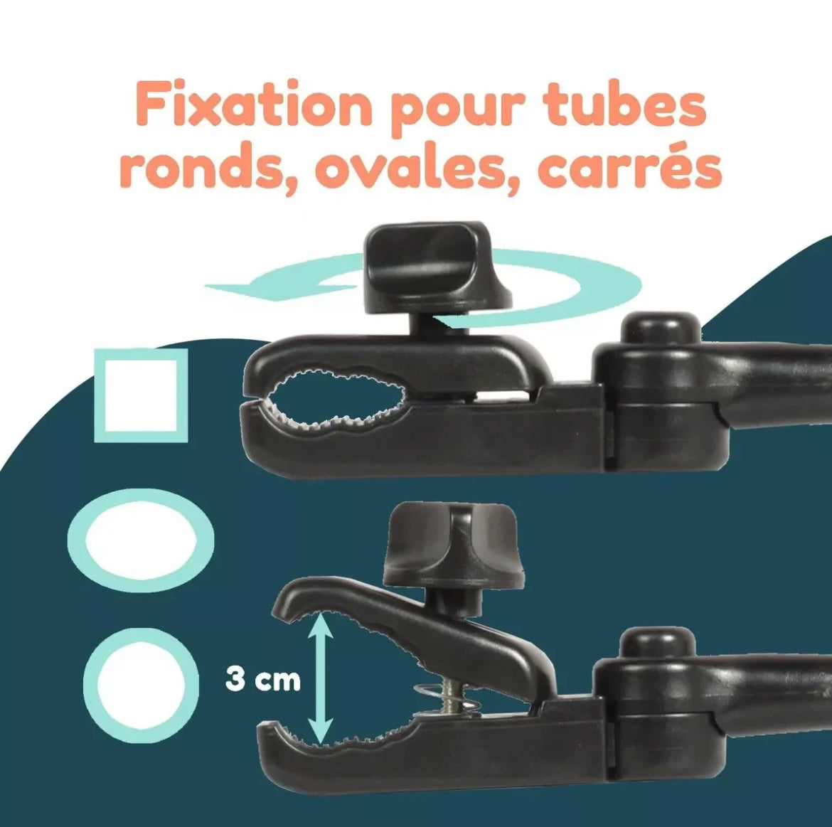 Ombrelle articulée universelle pour poussette - GRIS