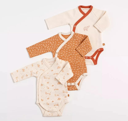 Lot de 3 bodies croisés à manches longues - ORSINO BB Cigogne