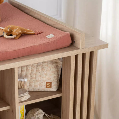 Trousse de toilette en double gaze de coton et carrés éponge - ORSINO BB Cigogne