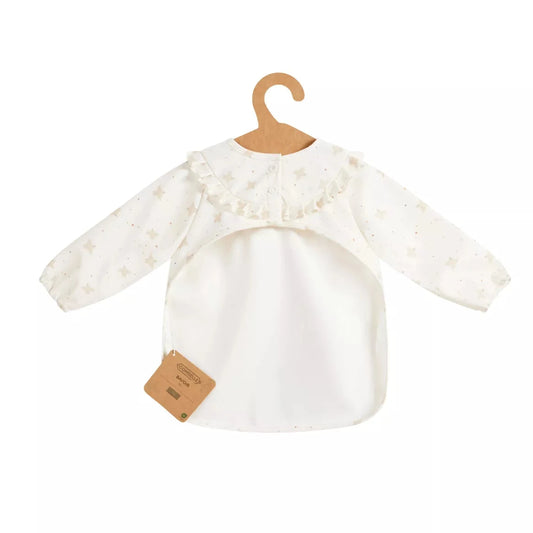 Bavoir tablier à manches Combelle - ECRU BB Cigogne