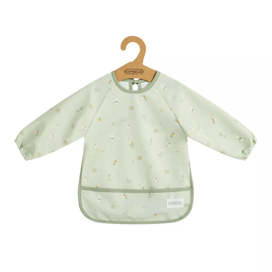 Bavoir tablier à manches Combelle - VERT CLAIR BB Cigogne