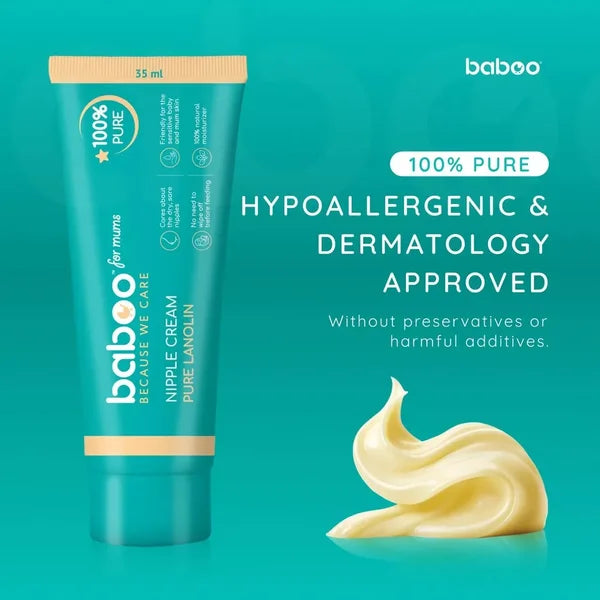 Crème pour mamelons à la lanoline pure BABOO, 35 ml