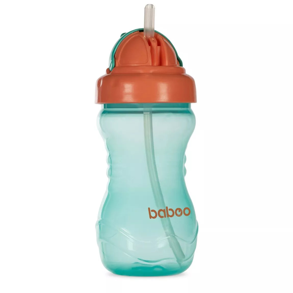Tasse BABOO® avec paille en silicone, 360 ml, 9 mois et + - VERT/ORANGE
