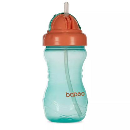 Tasse BABOO® avec paille en silicone, 360 ml, 9 mois et + - VERT/ORANGE Baboo