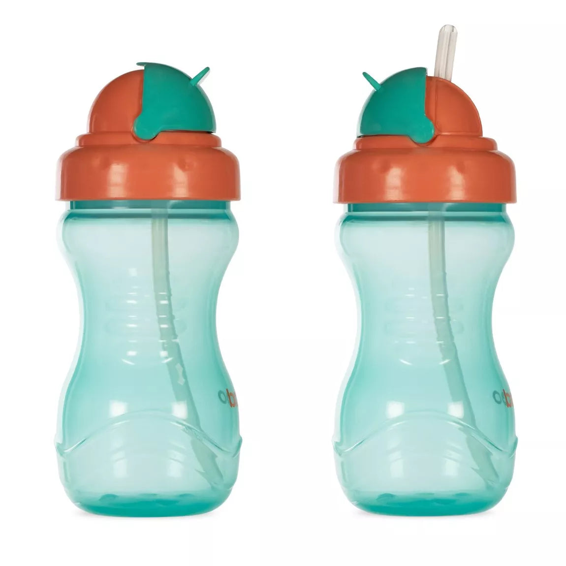 Tasse BABOO® avec paille en silicone, 360 ml, 9 mois et + - VERT/ORANGE