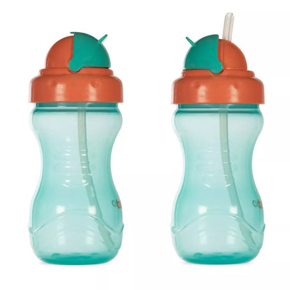 Tasse BABOO® avec paille en silicone, 360 ml, 9 mois et + - VERT/ORANGE Baboo