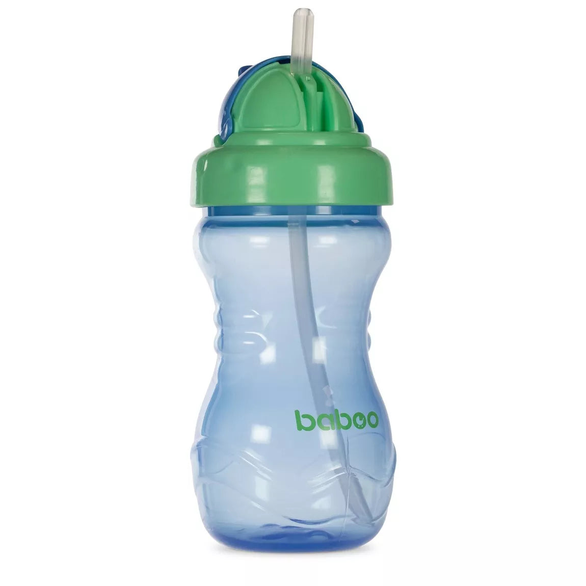 Tasse BABOO® avec paille en silicone, 360 ml, 9 mois et + - VERT/BLEU