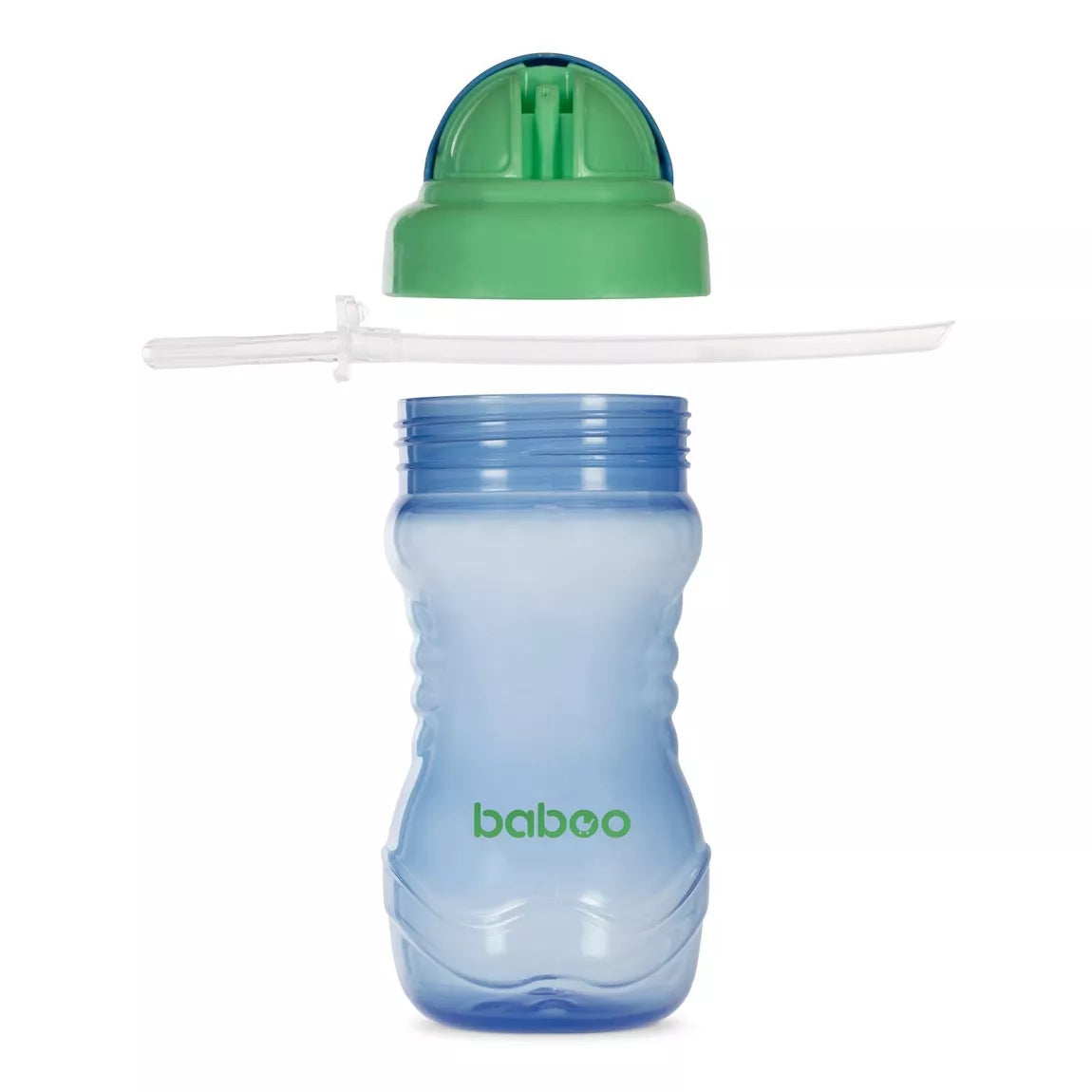 Tasse BABOO® avec paille en silicone, 360 ml, 9 mois et + - VERT/BLEU