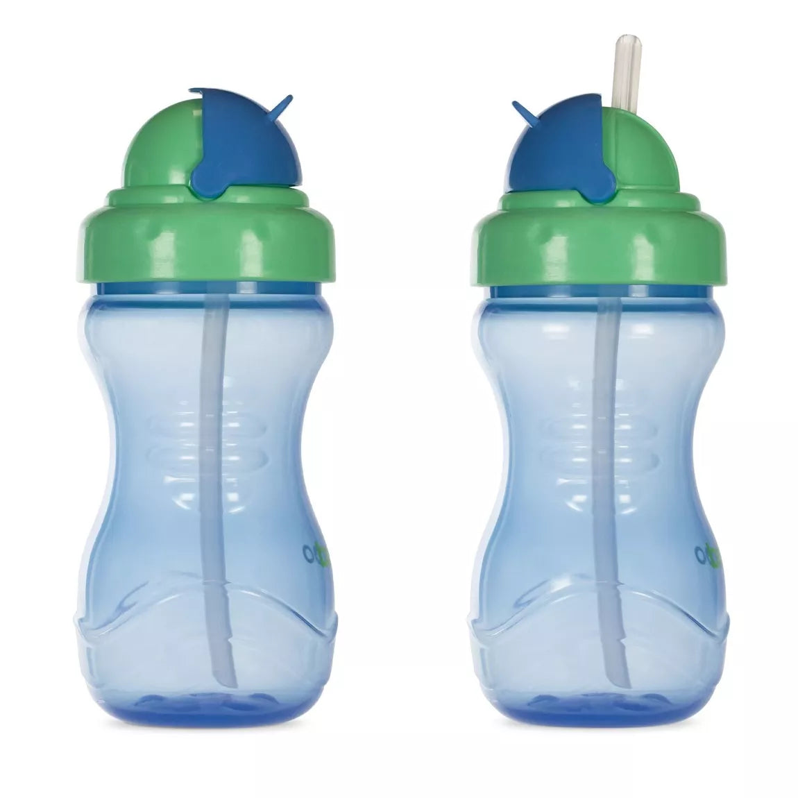 Tasse BABOO® avec paille en silicone, 360 ml, 9 mois et + - VERT/BLEU