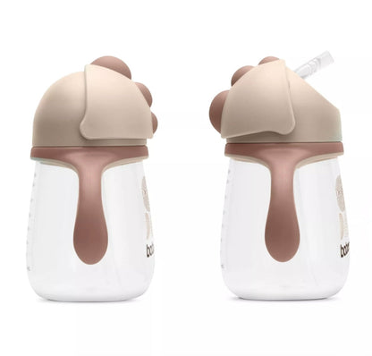 Tasse BABOO® avec paille en silicone, 260 ml, Au Naturale, cacao, 9 mois et + BB Cigogne