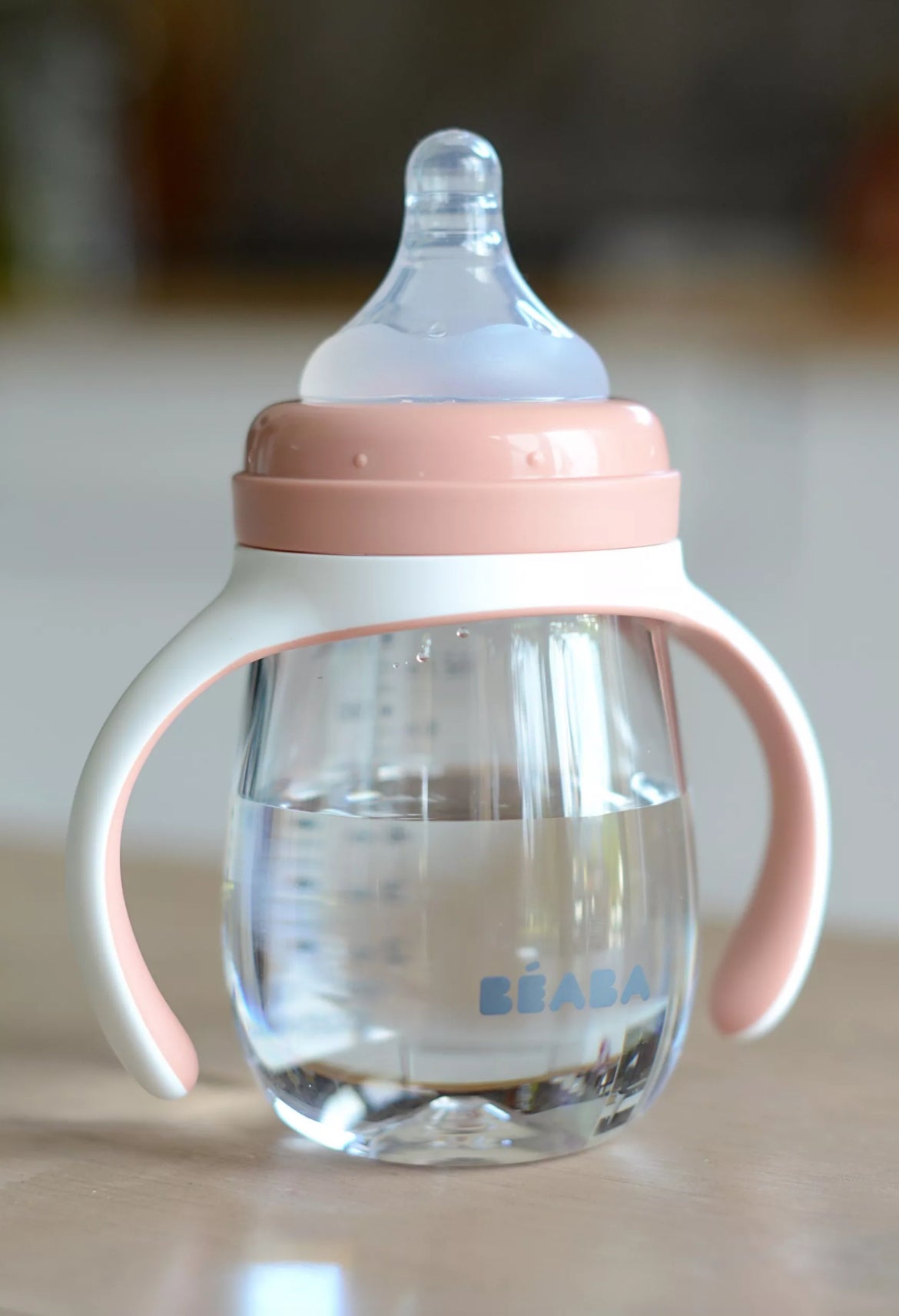 BEABA, Biberon d'apprentissage 2en1  210ml - ROSE