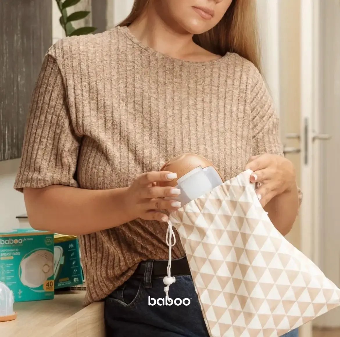 Tire-lait électrique double portable mains libres BABOO x2 -CACAO BB Cigogne