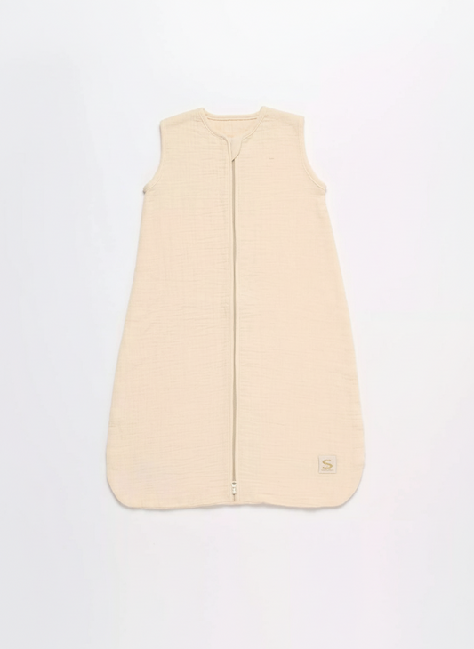 Gigoteuse d'été bébé en double gaze de coton - UNI VANILLA BB Cigogne