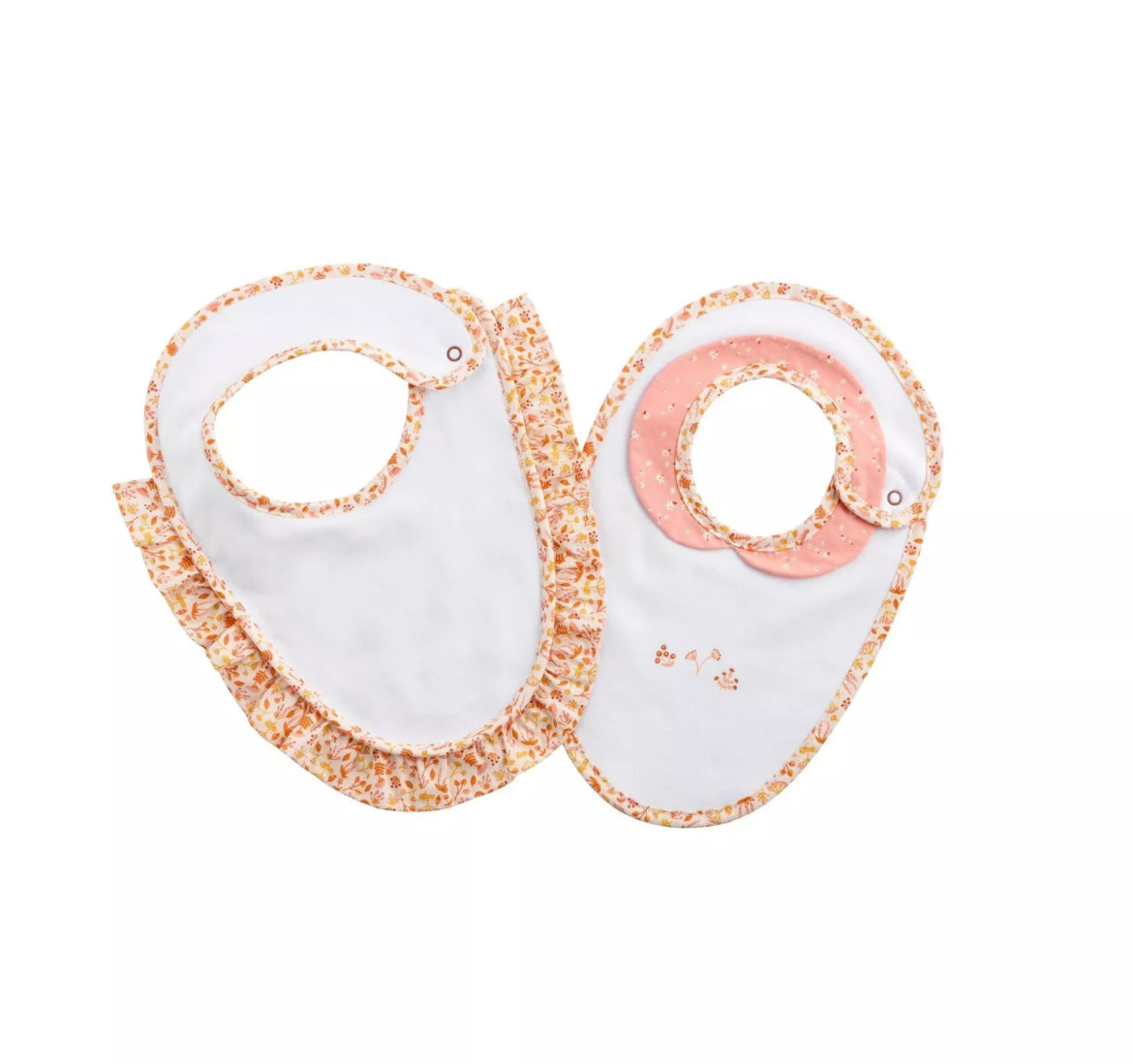 Lot 2 bavoirs - JERSEY ET POPELINE ESMEE BB Cigogne