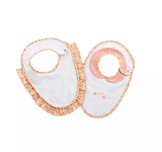 Lot 2 bavoirs - JERSEY ET POPELINE ESMEE BB Cigogne