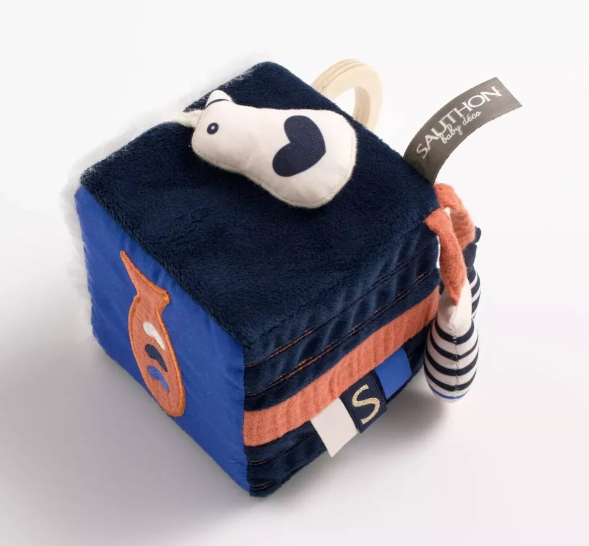 Cube d'activites en velours bleu - BABY SAILOR BB Cigogne