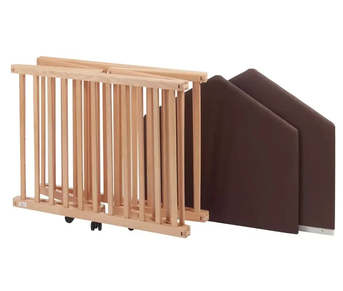 Parc bébé 6 coins Pliant - Bois de Hêtre Tissi