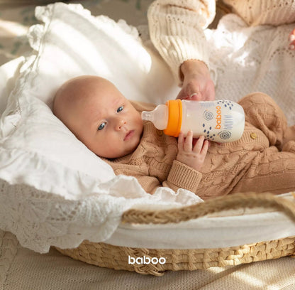 Biberon anti-colique 250 ml, Blue Haze, (3 mois et +) - BABOO BB Cigogne