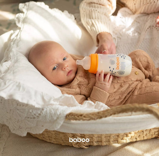 Biberon anti-colique 250 ml, Blue Haze, (3 mois et +) - BABOO BB Cigogne