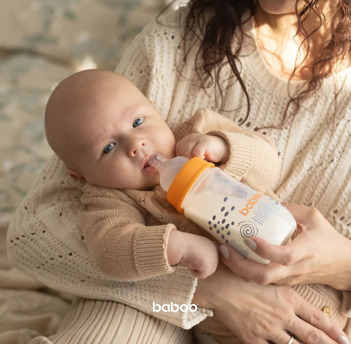 Biberon anti-colique 250 ml, Blue Haze, (3 mois et +) - BABOO BB Cigogne