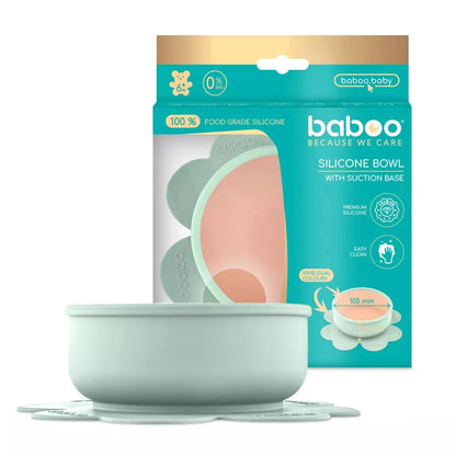 Bol en silicone BABOO® avec base à ventouse -  PECHE BB Cigogne