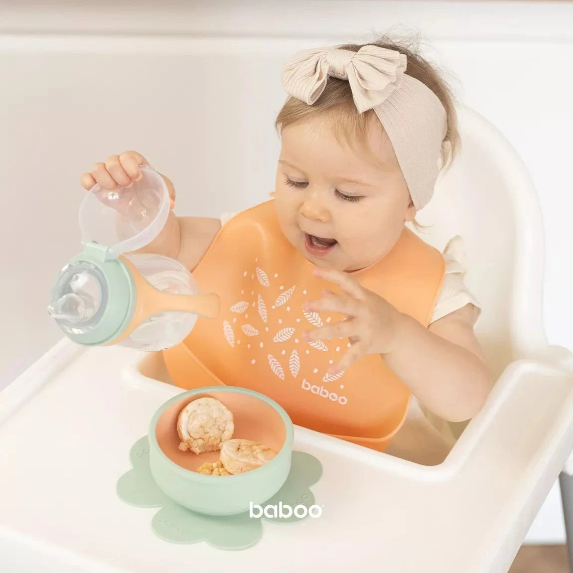 Bol en silicone BABOO® avec base à ventouse -  PECHE BB Cigogne
