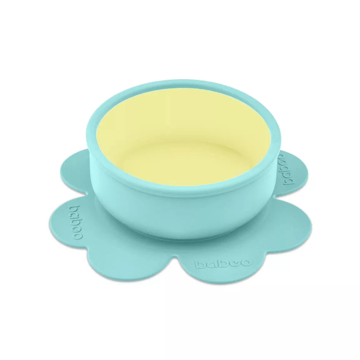 Bol en silicone BABOO® avec base à ventouse -  MENTHE BB Cigogne