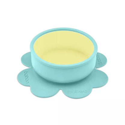 Bol en silicone BABOO® avec base à ventouse -  MENTHE BB Cigogne