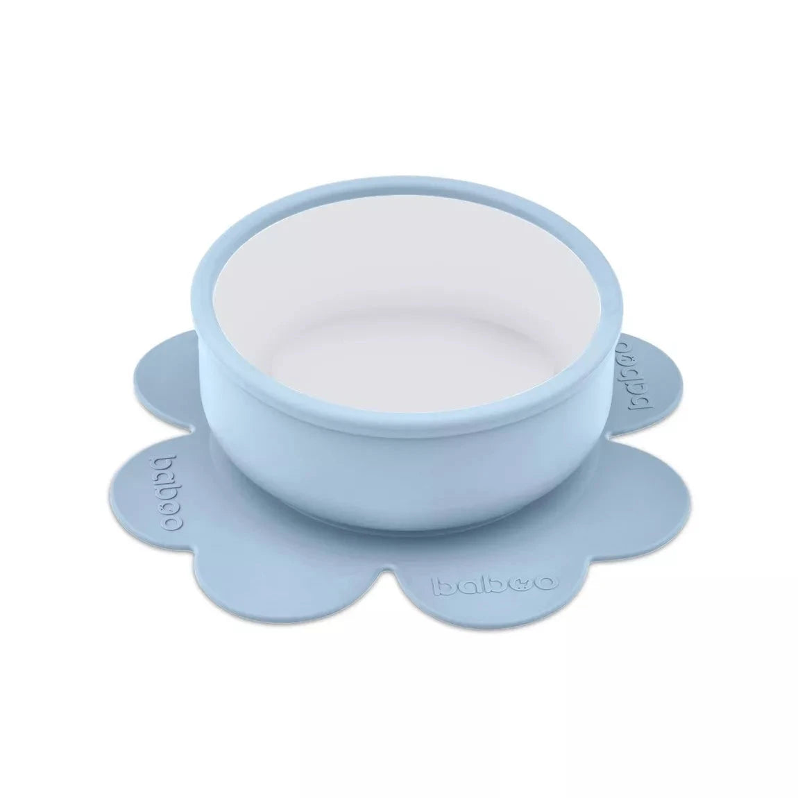 Bol en silicone BABOO® avec base à ventouse -  BLEU BB Cigogne
