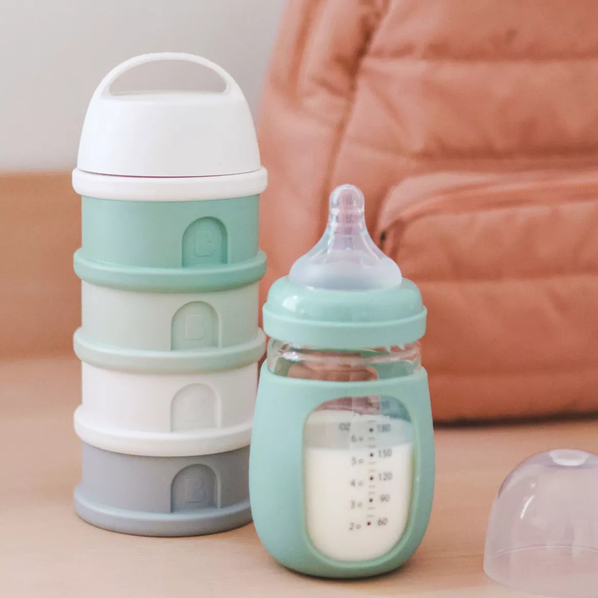 Boîte doseuse BEABA - BLANC/VERT SAUGE Beaba