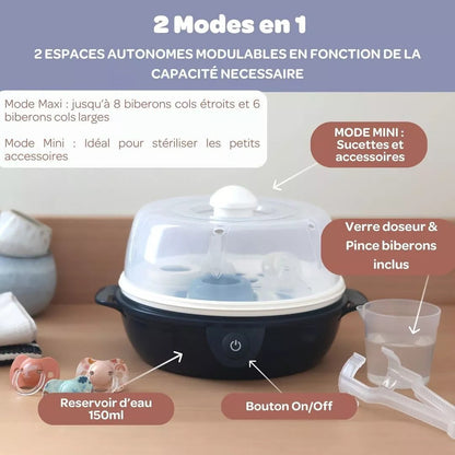 BEABA , Stéril'express évolutif 2 en 1 night blue : Stérilisateur électrique vapeur Beaba