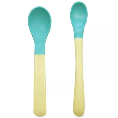 Lot de 2 cuillères à embout souple pour bébé BABOO®, 4 mois et plus - LAGOON FIESTA Baboo