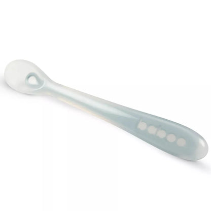 Cuillère en silicone souple BABOO®, 6 mois et plus - BLEU BB Cigogne