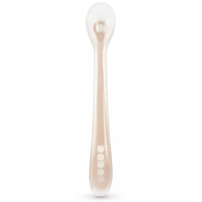 Cuillère en silicone souple BABOO®, 6 mois et plus - ROSE BB Cigogne