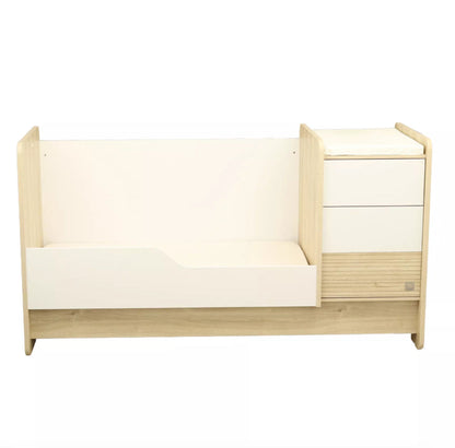 Lit combiné 140x70 évolutif en 90x190 avec commode à langer 3 tiroirs - PALOMA BB Cigogne