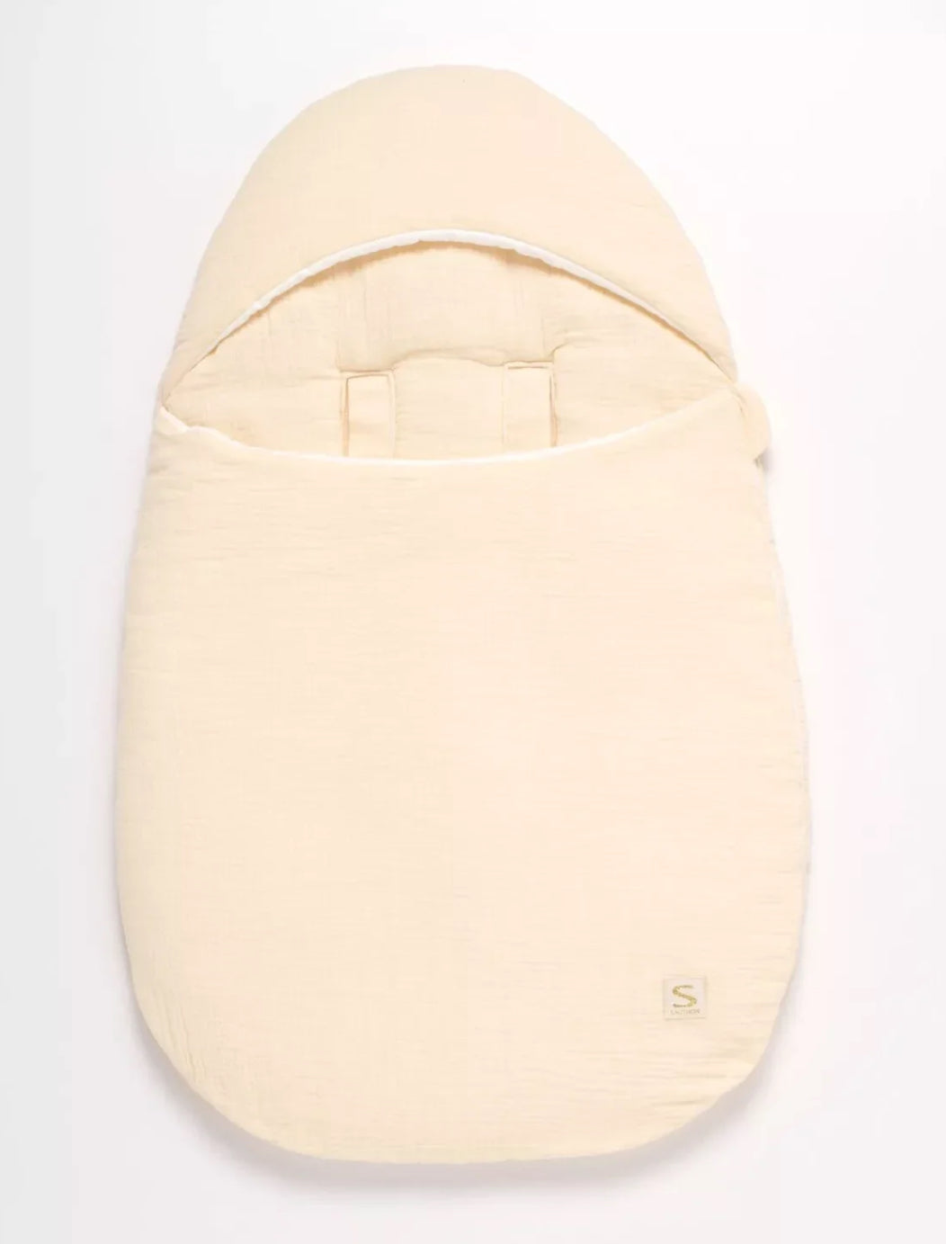 Nid d'ange bébé 5 attaches en double gaze de coton - UNI VANILLA BB Cigogne