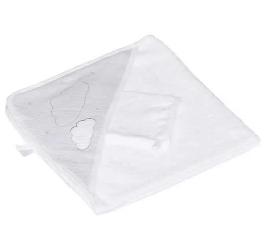 Cape de bain + Gant - NUAGE GRIS Sauthon