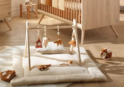 Grand tapis de jeu en double gaze de coton - UNI VANILLA BB Cigogne