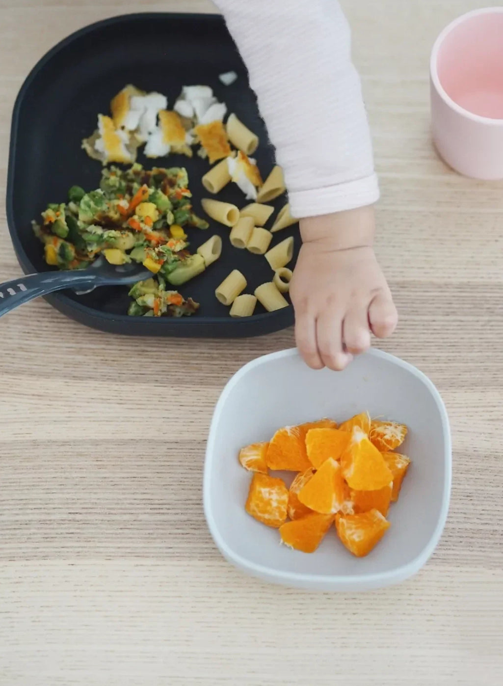 Coffret repas silicone 4 pièces BEABA - BLEU/ ROSE BB Cigogne