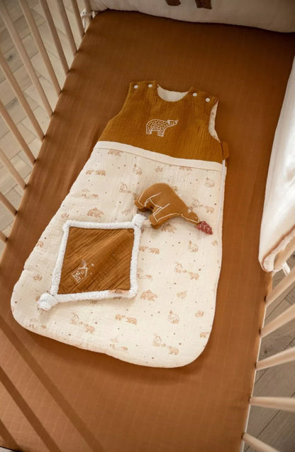 Gigoteuse bébé hiver broderie ours en double gaze de coton (Taille 0-6mois) - ORSINO BB Cigogne