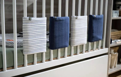Protections de barreaux de lit en coton - MARINIERE BB Cigogne
