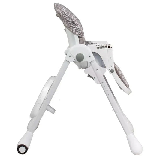 Chaise Haute - Grise à Motif Looping