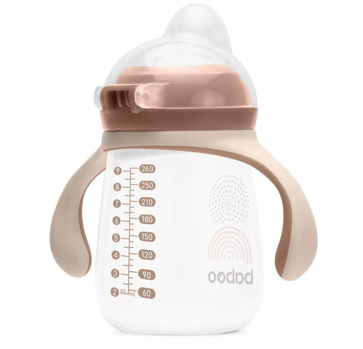 Tasse BABOO® avec bec verseur en silicone, 260 ml, Au Naturale, cacao, 6+ mois BB Cigogne