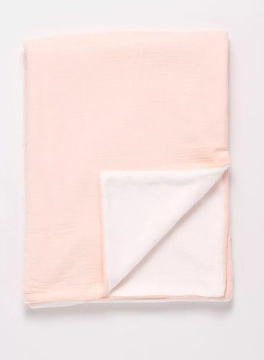 Couverture bébé en gaze de coton et polaire - PETALE BB Cigogne