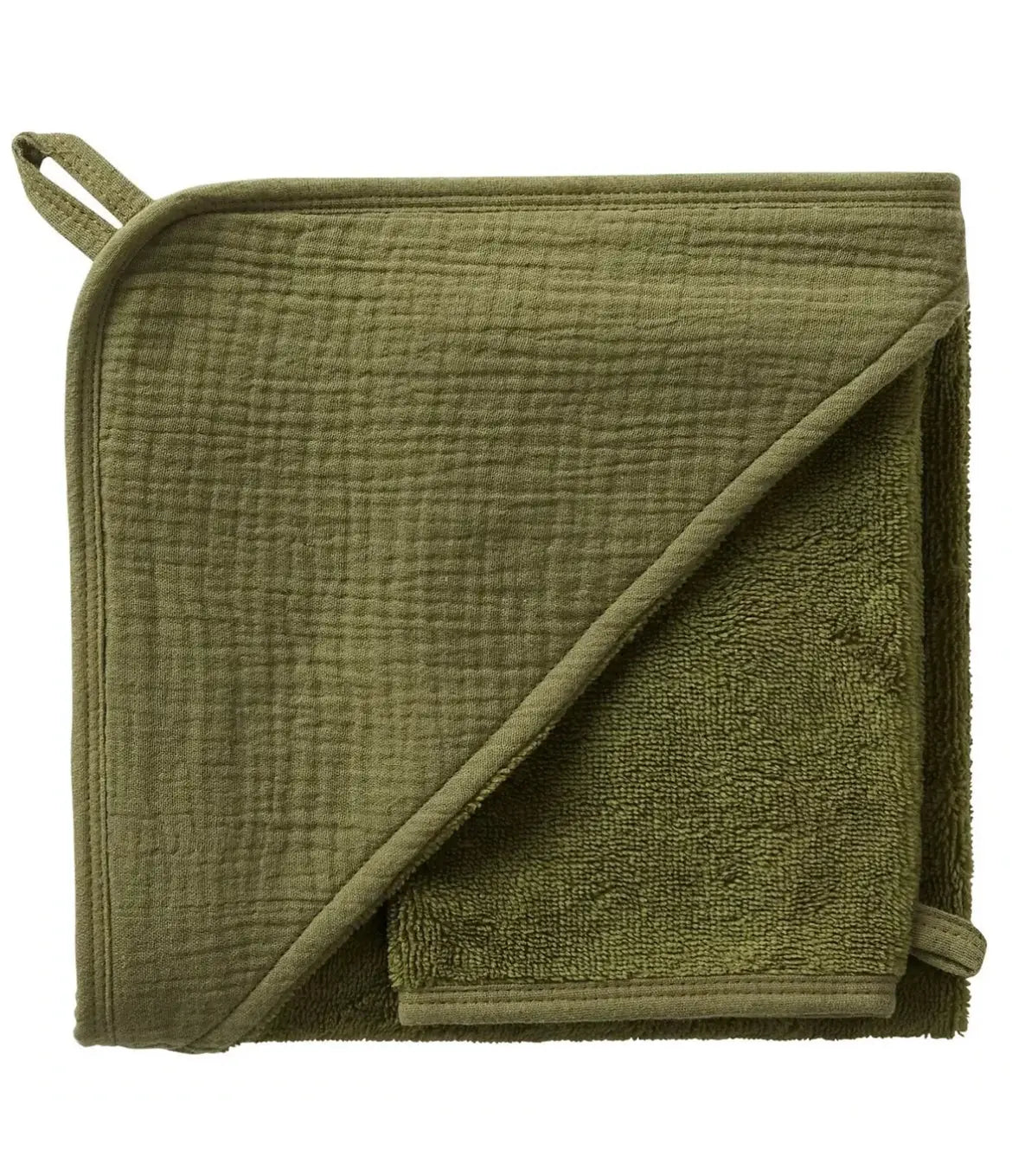 Cape de bain en bambou (avec gant) - KAKI BB&co