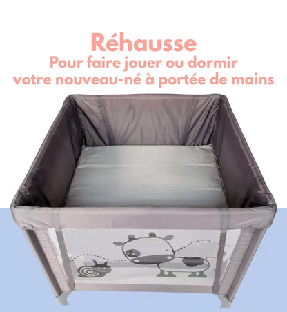 Parc/berceau bébé pliant 90 x 90cm avec Rehausse BB Cigogne